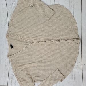 Out from Under Urban Outfitters Khaki Waffleknit Oversized Top Size XS
